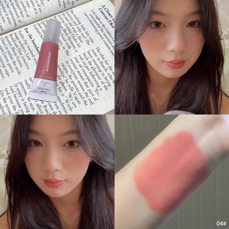 HERORANGE Long-Lasting Korean-Style Matte Liquid Blush - Brightening, Youthful Touch Rouge.