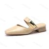 Fashion 2025 Square Head Half Slippers for Women Summer Outdoor Beach Elegant Fashion One Strap Designed Temperament Comfortable Sandals