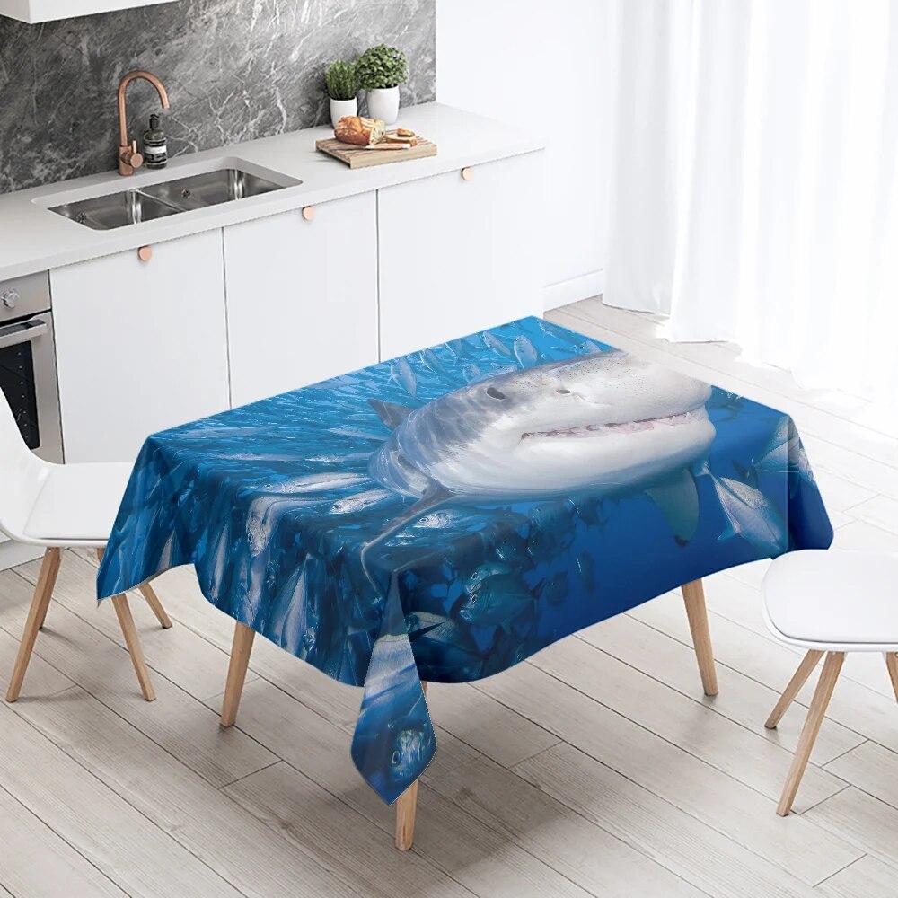 Animal Tablecloth Shark Tiger Elephant Leopard  Party Restaurant Banquet Decoration Waterproof Home Table