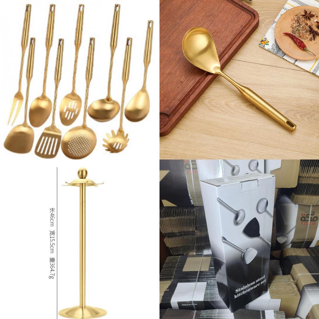 Conjunto de Utensílios de Cozinha em Aço Inoxidável Com Resistência a Altas Temperaturas Para Entusiastas da Culinária Doméstica