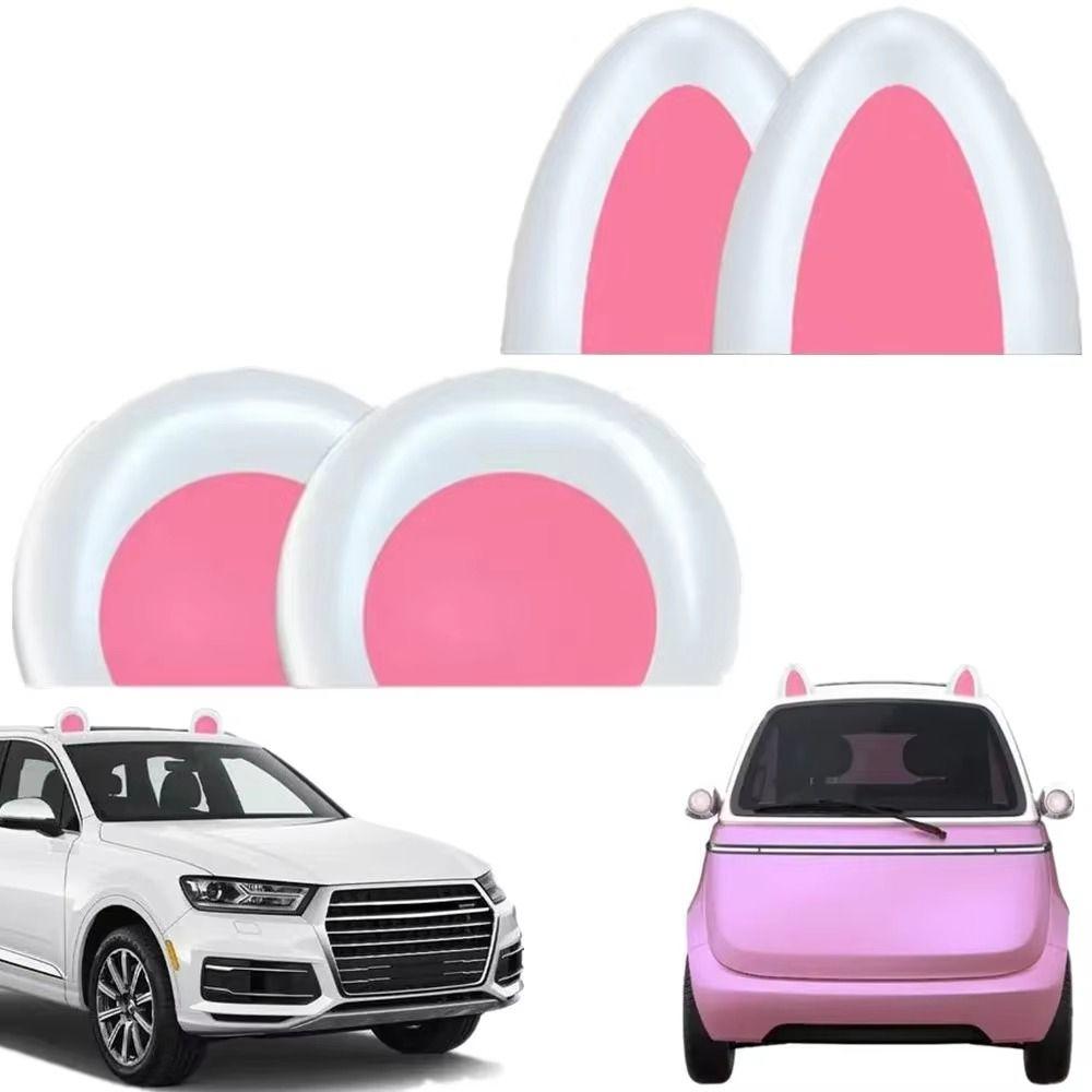 2Pcs Paste Solar Cat Ears/Bear Ears Cartoon Luminous Exterior Ornaments  Car Modified