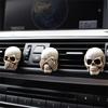 3Pcs/Set Resin Skulls Mini Skull Figures Car Fragrance Clip for Gift and Home Decor