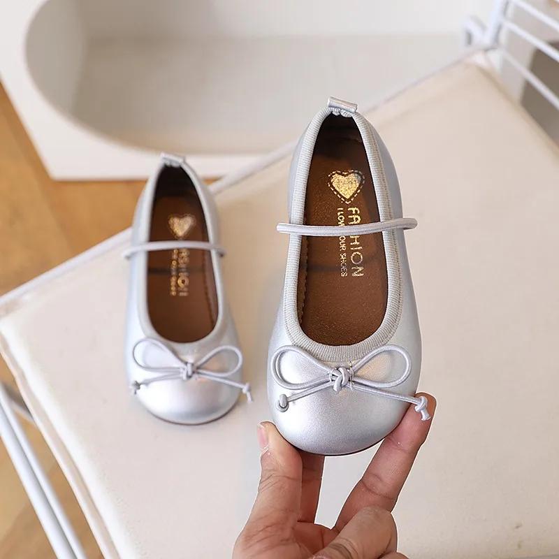 

Children Leather Shoes for Girls Spring New Fashion Korean Style Soft Anti-slippery Versatile Chic Casual Princess Flats 36