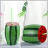 Watermelon Shaped Cup with Lid Straw Juice Durable Drinking Lovely Party Cold Water Bottle Creative Reusable Plastic Drinkware