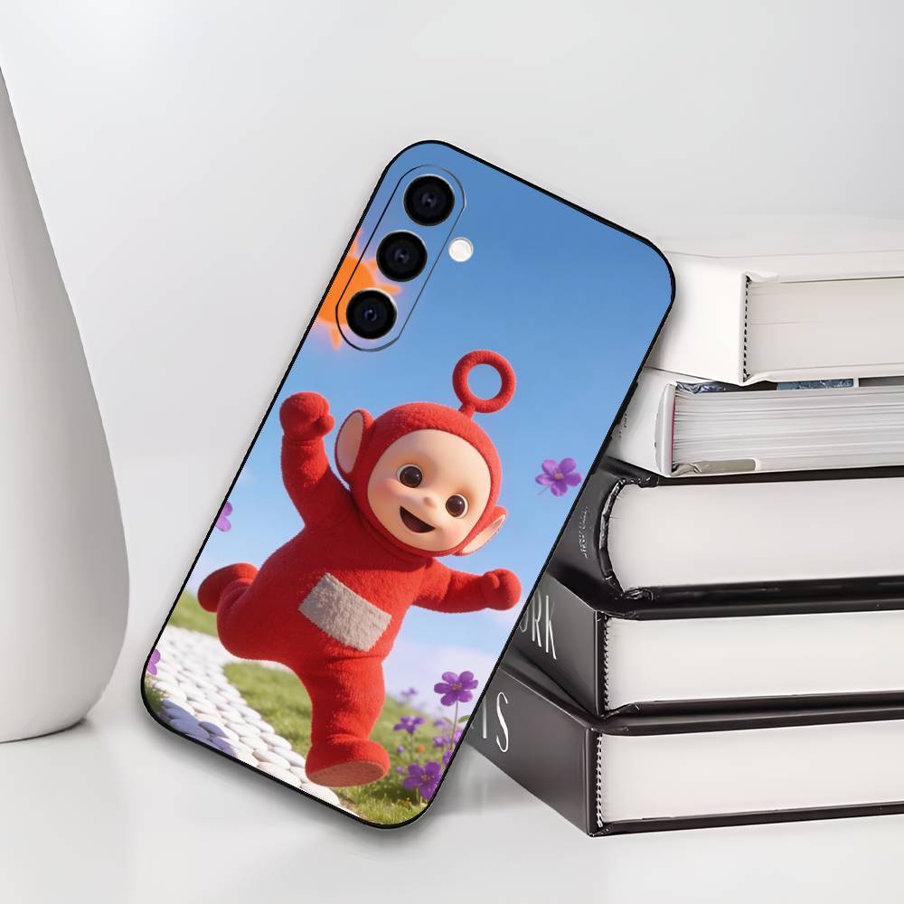 Cute T-Tele-tubbies Phone Case For Samsung Galaxy A73,A72,A71,A70,A53,A52,A51,Soft Silicone Black Cover