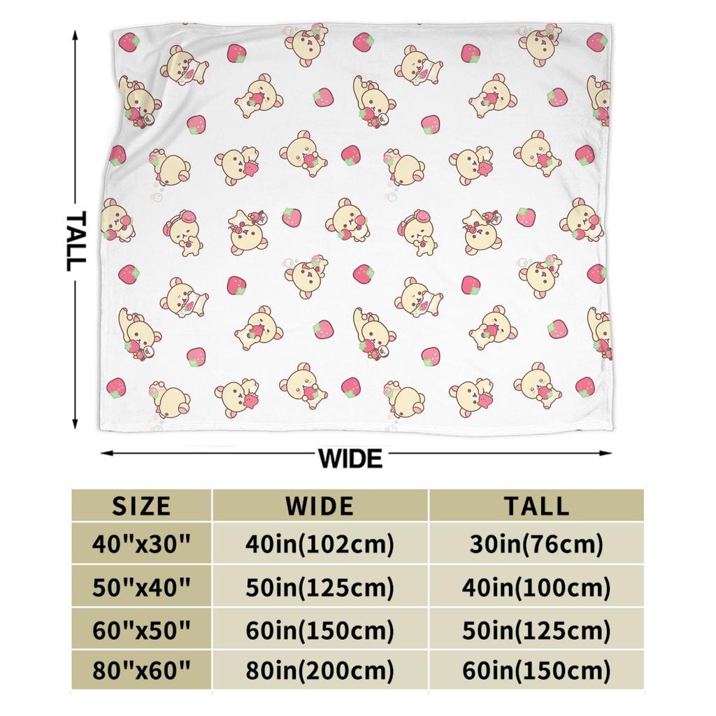 Rilakkuma Korilakkuma Cute Bear Flannel Blankets Kiiroitori Cartoon Funny Throw Blanket for Home 125*100cm Lightweight