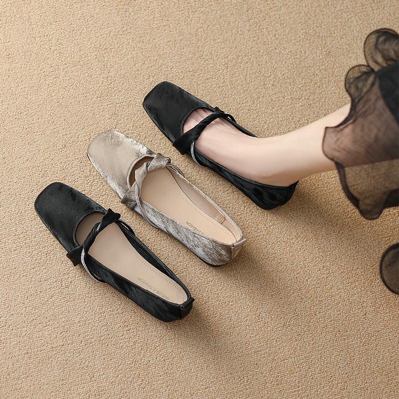 Fashion Women Mary Jane Shoes Flat Soft Comfortable Fairy Style with Dress Casual Walking Shoes