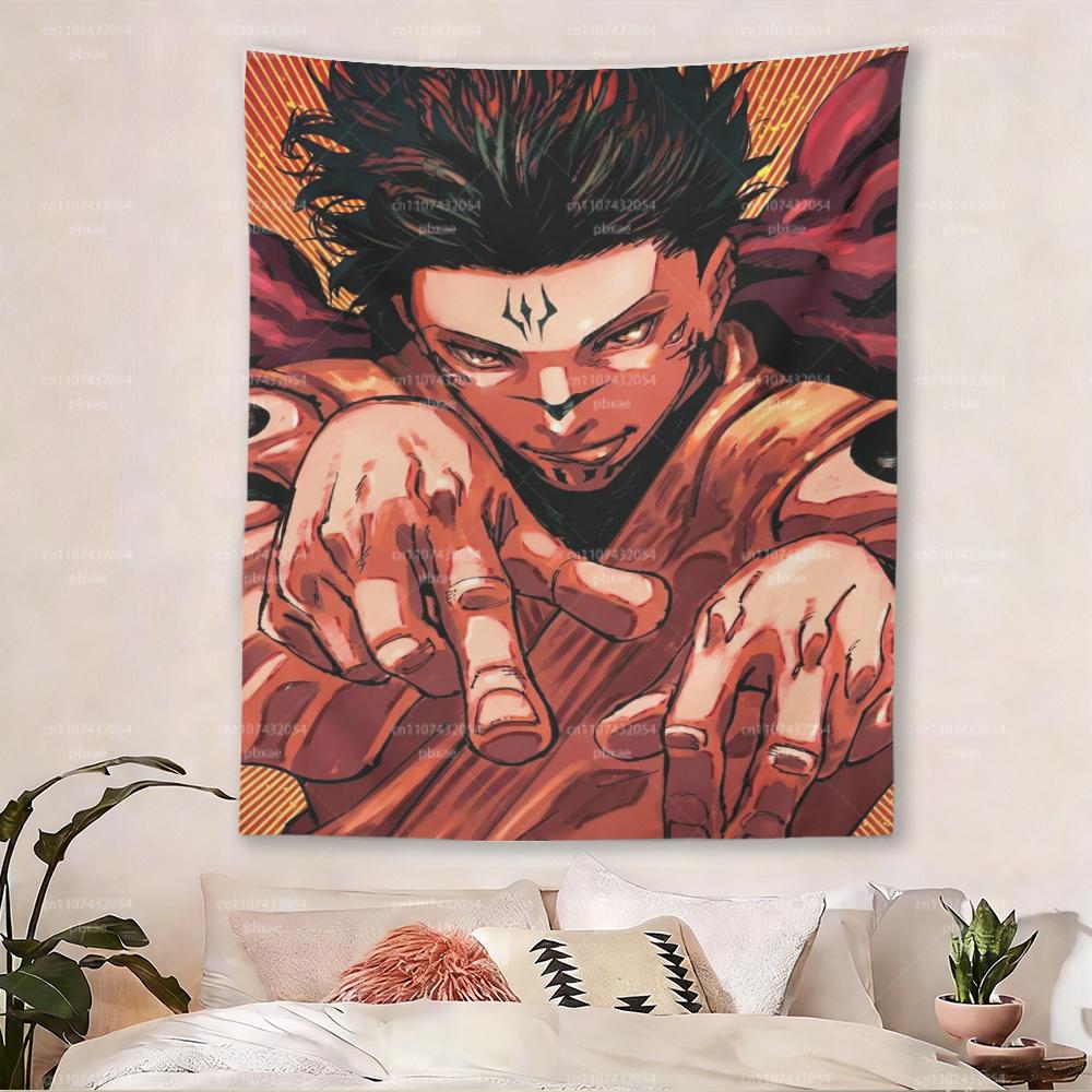 JJujutsu KKaisen Wall Tapestry Anime Manga Art Wall Hanging for Bedroom Dorm Living Room Fan Decor