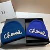 Pearl Hat Rabbit Hair Warm Knit Hat Women's Fashionable Winter Cold Hat Increase And Lengthen Double Folded Edges Hat