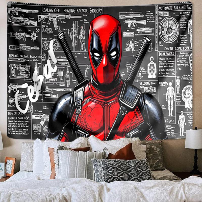 Dead-pool Printed Tapestry, Unique Design Tapestry, Wall Decor for Bedroom,Livingroom, Playroom,Heartwarming Fan Holiday Gifts