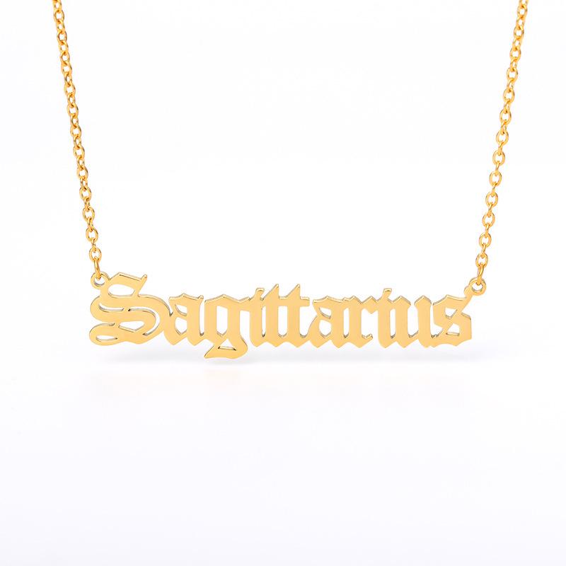 Collana con Ciondolo Zodiacale in Acciaio Inossidabile Dodici Costellazioni