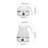 Bollitore elettrico pieghevole da viaggio in silicone e acciaio inossidabile, bollitore elettrico pieghevole a ebollizione rapida, 0,6 l (bianca)