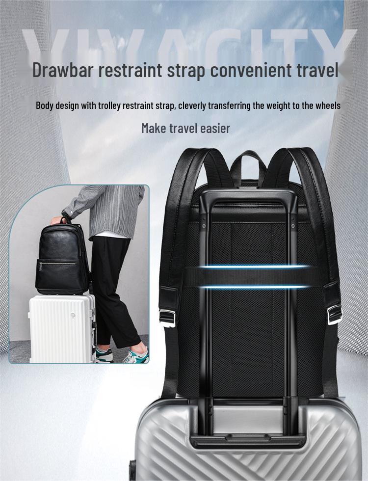 Men's Large-Capacity Laptop Backpack with Double Shoulder Straps