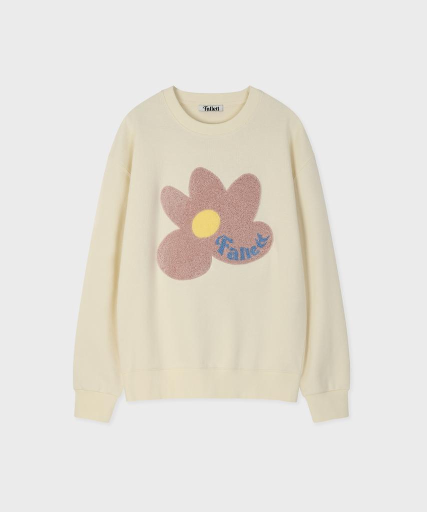 FALLETT Boucle Flower Sweatshirt Ivory