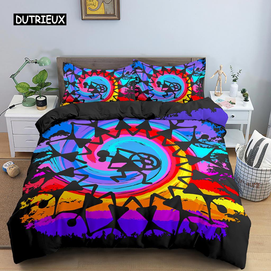 Polyester Comfortable Stylish Pattern Duvet Cover Set 3-Piece Set With Duvet Cover And Pillowcases King Queen Twin Sizes For All Ages