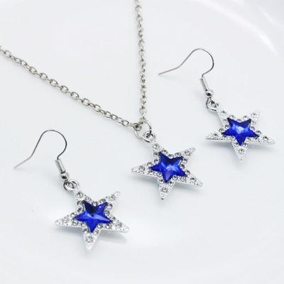 3pcs Rhinestone Star Drop Earrings Necklace, Fashionable Y2K Cute Style, Ladies' Dating Gift Vintage Gothic Charm Pentagram Jewelry Set Accessory