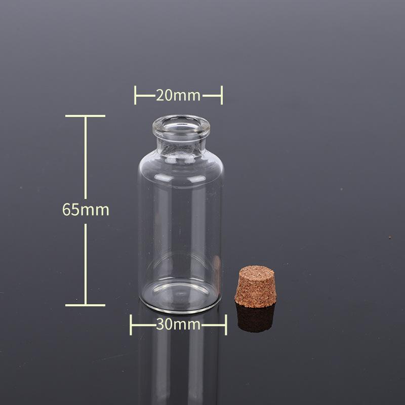 Transparent Glass Sealed Decoration Vial Cork Stopper Lid Storage Subpackage Bottle Multi Purpose Small Capacity Reagent Bottles