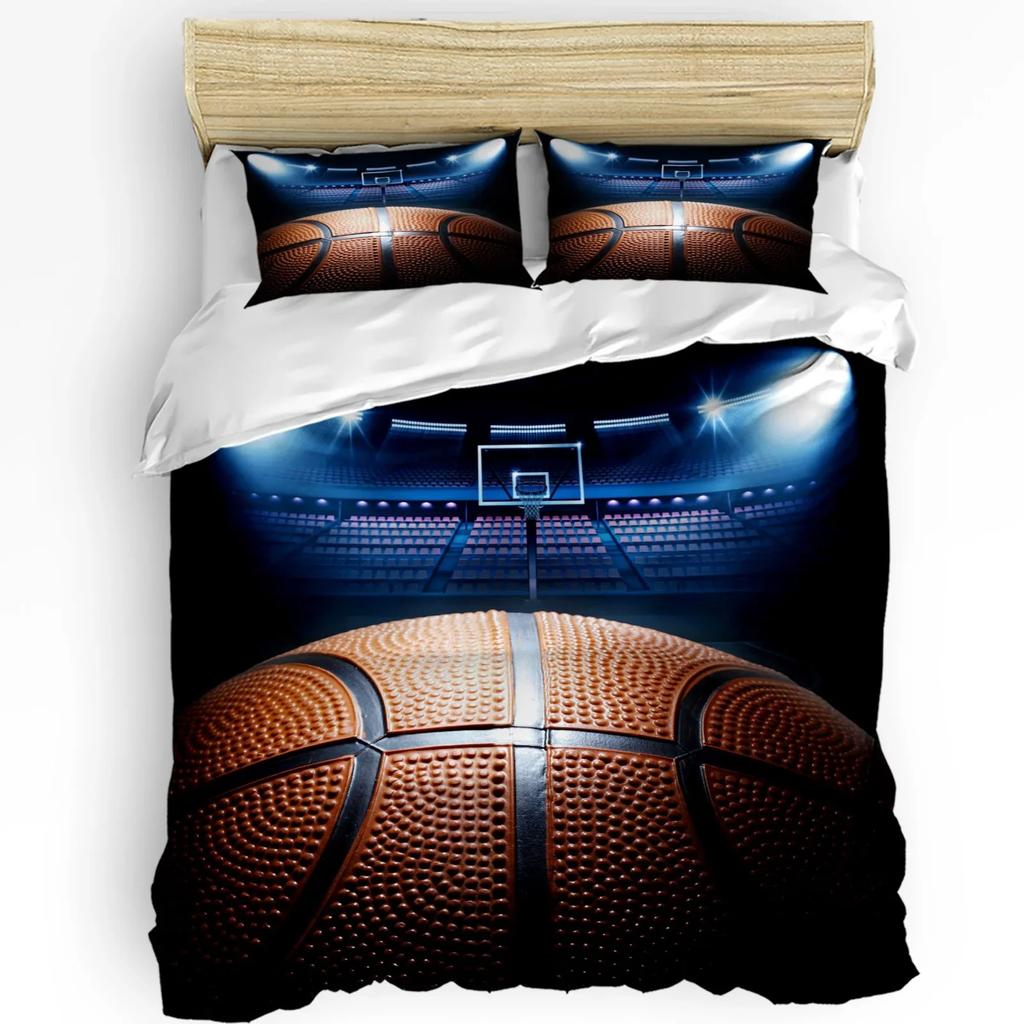 Basketball Silhouette Sports Bedding Set 3pcs Duvet Cover Pillowcase Boys Adult Quilt Cover Double Bed Set Home Textile