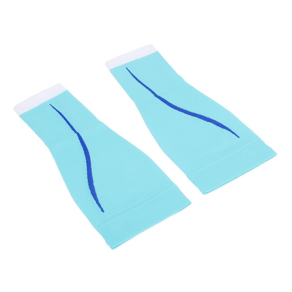 1 Pair Calf Compression Sleeve Breathable Lightweight Light Blue Footless Calf Sports Socks for Running Cycling