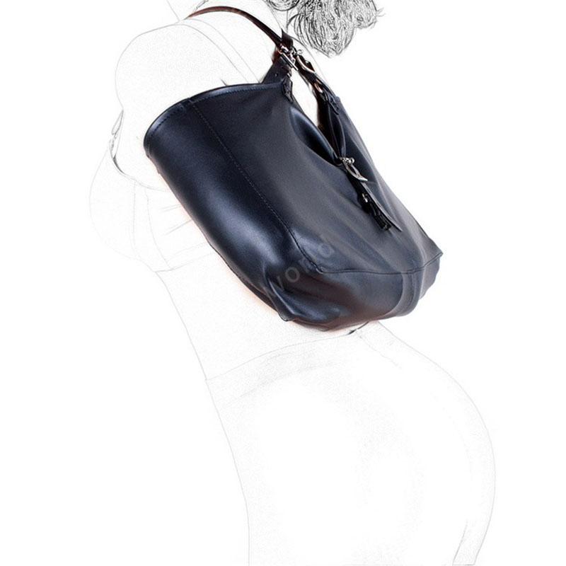 BDSM Bondage Leg/Arm Binder,Behind Back Straight Jacket,SM Leather Armbinder Restraint Slave Lockable Glove With Shoulder
