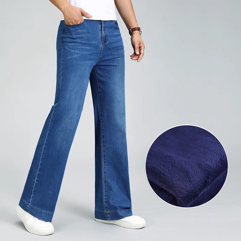 

Мужские зимние утепленные стрейчевые джинсы Мужские джинсы прямого кроя средней посадки 36 светло-синий