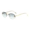 1pc Diamond Studded Letter F Frameless Oval Sunglasses Ins Street Pography Sunglasses Elegant and Fashionable