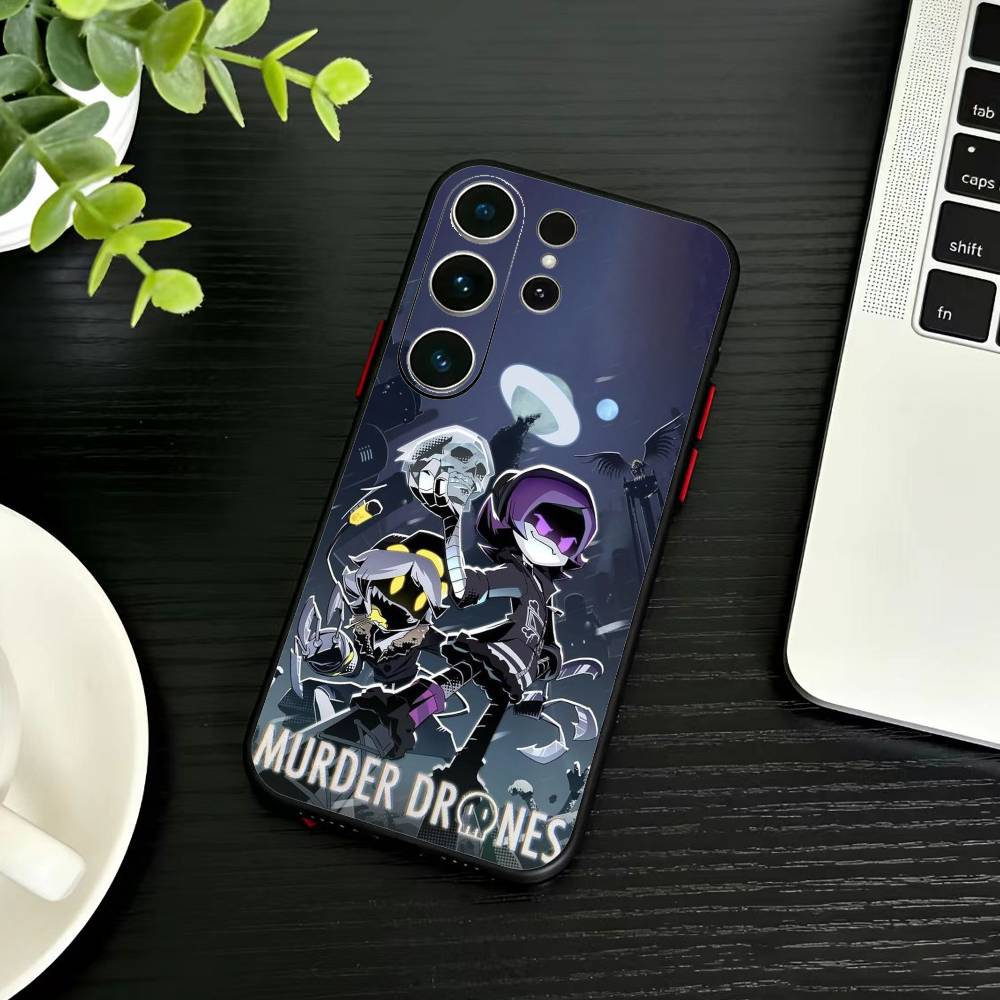 Hra M-Murder N V J Drones Pouzdro na telefon Pro Samsung S26,S25,S24,S23,S22,S30,S21,Ultra,Plus,FE 5G Černé Měkký kryt