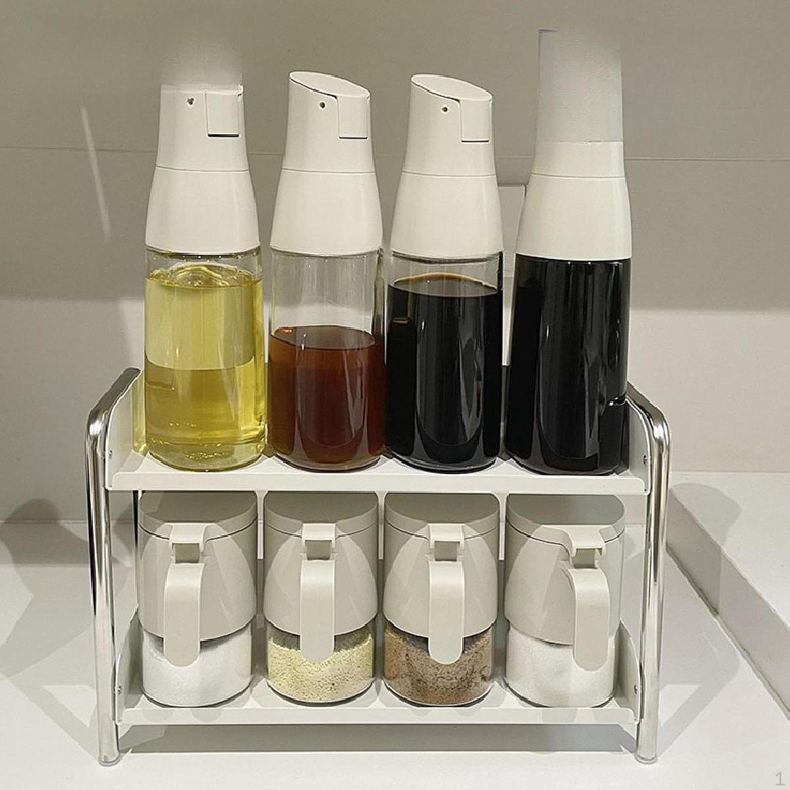 

Настольная полка для хранения, Подставка для специй, Двухъярусный органайзер для контейнеров, Подставка для косметики