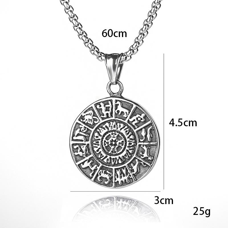 Viking Guardian Totem Pendant Men'S Nordic Necklace Personality Runavin Religious Vintage Pendant Accessories