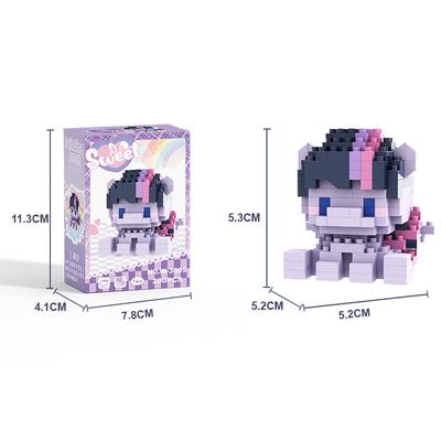 Kleine Cartoon-Figur Baustein Kompatibel mit Bausteinen, Pädagogisches Montage-Ornament für Mädchen