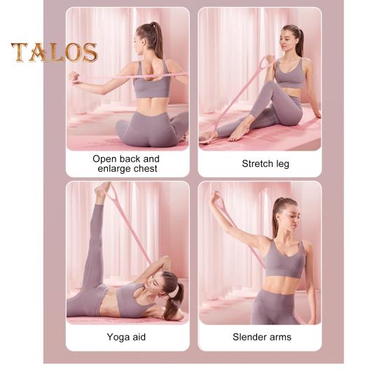 Figure 8 Fitness Resistance Band with Anti-slip Handle Portable Men Women Arm Shoulder Stretch Strength Training Exercise Elastic Strap Tension Rope