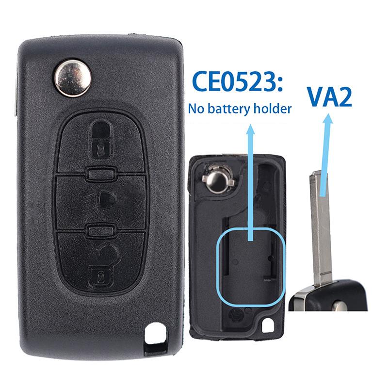 Car Key Shell Replacement Shell For CitroëN Folding Remote Control Car Key Shell Hu83 Va2 Ce0523 Ce0536