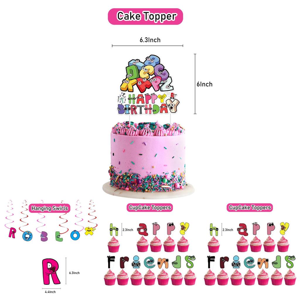 Magisches Alphabet Lore Themen Ballon Zugfahnen Set Geburtstagsfeier Dekor Dekorationen Zubehör