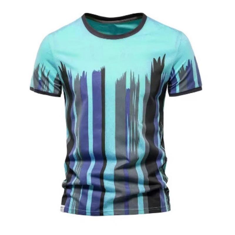 Herren 3D-gedrucktes T-Shirt Atmungsaktiv Schnelltrocknend Sporttop Kurzarm O-Ausschnitt Pullover Lässiges Oberteil