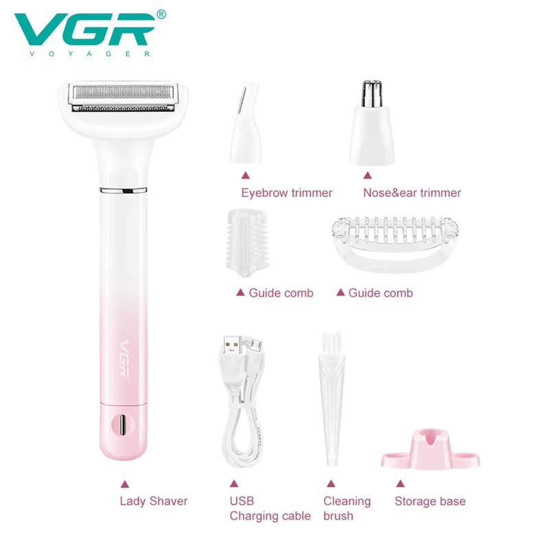 New Women's High Quality Multifunctional Three-in-One Nasal Hair Appliance Eyebrow Razor IPX5 Level Washable Razor Kit Long Battery Life