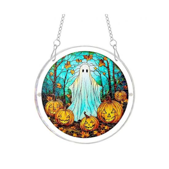 Acrylic Puzzles Suncatcher, Ghost Witch Pumpkin Window Hanging Decor, Halloween Graduation Mother's Day Birthday for Women