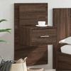 Wall Mounted Nightstand with LED Lighting Brown Oak Effect