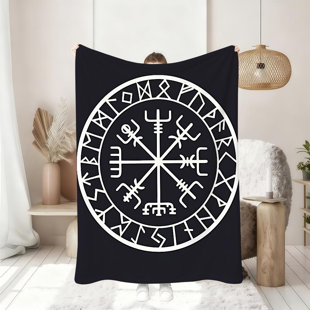 V Vegvisir Viking Fashion Blanket Soft Throw Blanket for Home Bedroom Bed Sofa Picnic Travel Office Rest Cover Blanket Gift