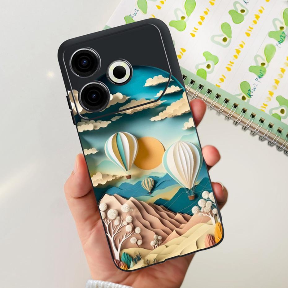 2024 Fashion Case For Tecno Pova 6 Neo Black Silicone Soft TPU Back Cover For Tecno Pova 6Neo 4G Phone Cases