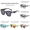 Cat Eye Sunglasses Oversized Black Frame With Gradient Gray Lenses For Stylish Outings