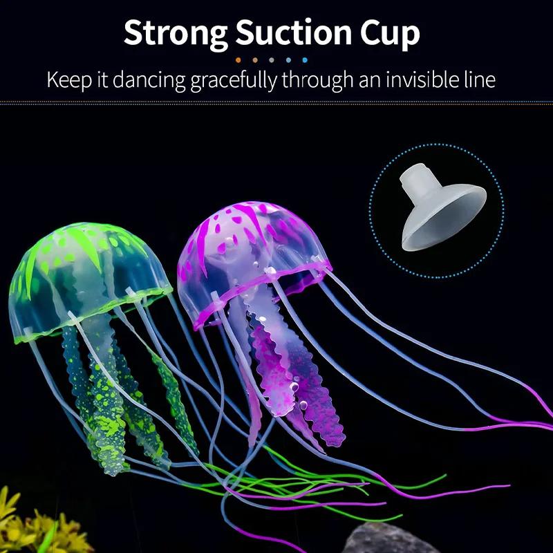 Symulowana Meduza Dekoracja Akwarium, Używana do Dekoracji Krajobrazu Akwarium, Może Emitować Fluorescencję w Nocy, Dom, Realistyczna Dekoracja