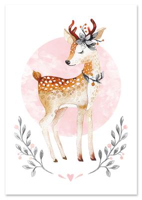 Poster Deer Pink Posters