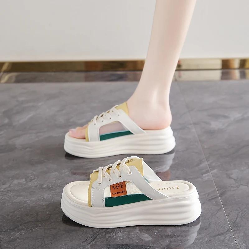 Fashion New Fashion Women's Shoes Flat  Sandals Summer 2025 Thick Sole Comfortable Non-slip Wear-resistant Outdoor Slippers