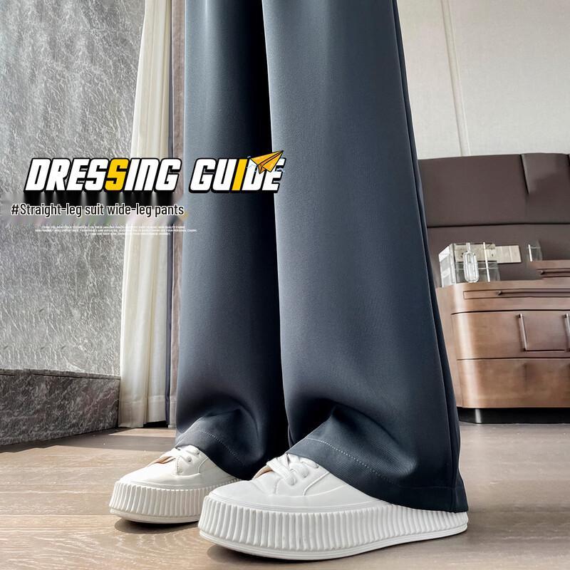 Women s High-Waisted Drape Wide-Leg Suit Pants M