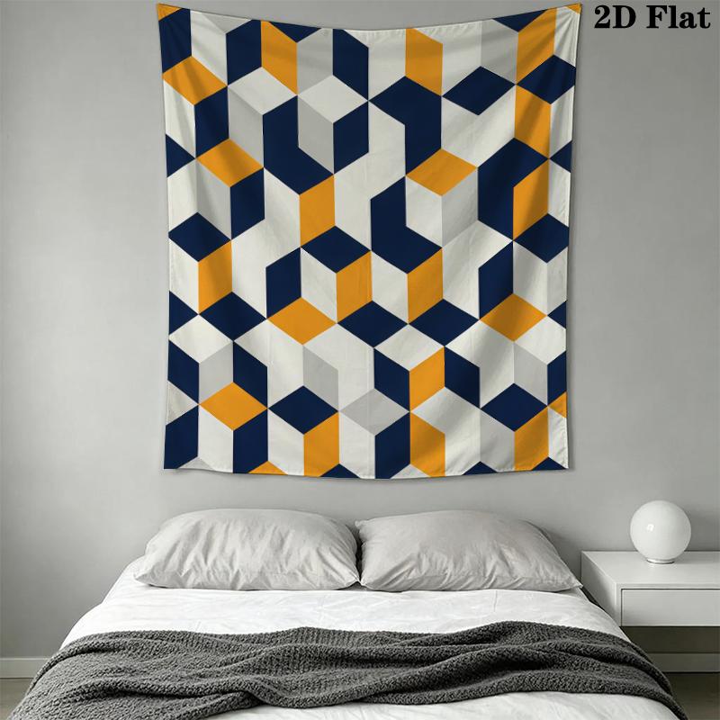 Simple Geometry Wall Tapestry Aesthetic Wall Hanging Printed Fabric Blanket Decorative Tapestries for Bedroom Living Room Home Decor