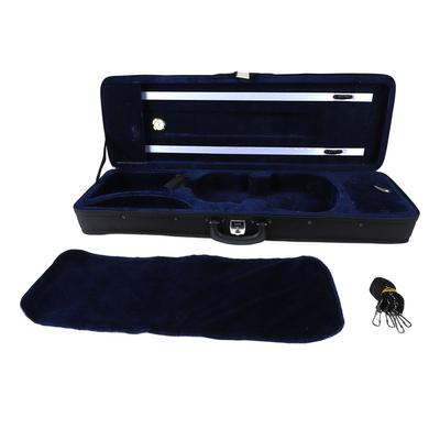 Estuche para Violín 44 con Higrómetro Tela Oxford Forro de Algodón Forma Oblonga Caja de Protección para Violín Negro