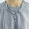 Titanium Steel Necklace Men's Cross Splicing Collarbone Chain, High-end Hip-hop Cold