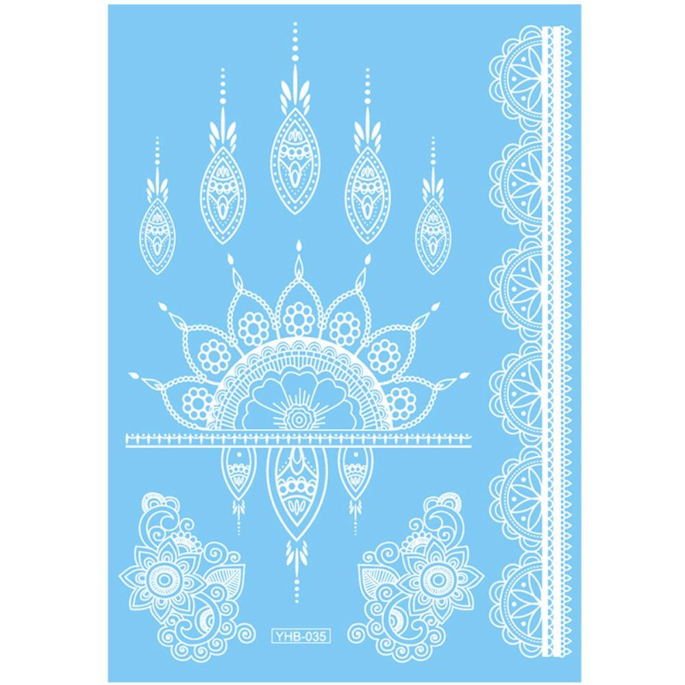 Lace Flower White Tattoo Stickers Long-lasting Butterfly Tattoo Stickers Women Men