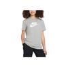 T-Shirt Letter Logo Print Round Neck Short Sleeve Kids Tops Dark-Gray FD0928-063