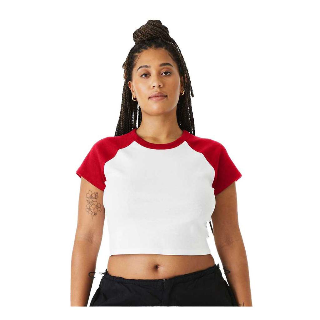 Bella + Canvas Womens/Ladies Baby Micro-Rib Raglan T-Shirt